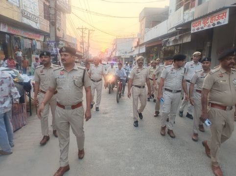Police flag march on Diwali