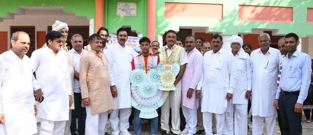 Himanshu welcomed after winning gold in Senior Circle Kabaddi National Championship