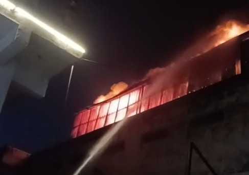 Fire breaks out in an incense stick factory, causing heavy losses