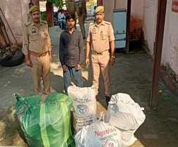 1.10 quintals of illegal firecrackers recovered from the warehouse