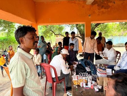 75 patients in a population of 70 houses, risk of malaria in six villages