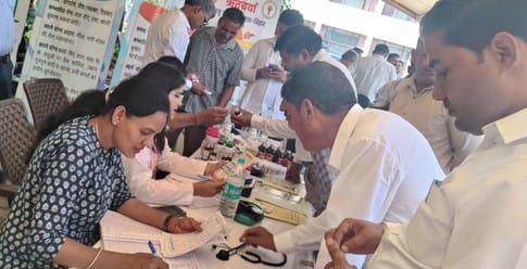 The health of 134 patients was examined in the camp.