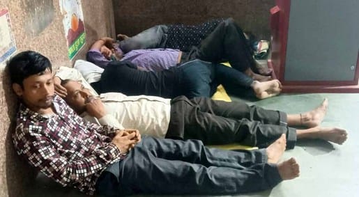 Passengers spent the night outside the station counter to get Tatkal tickets.