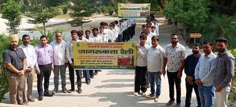 Students took out a rally to give the message of not burning stubble.