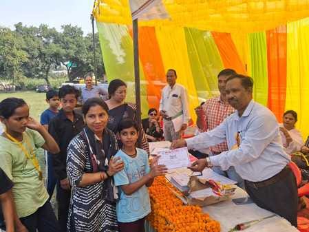 Winning participants of block level sports competition were awarded.