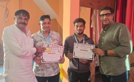 Deepak and Praveen, who dominated the state level grappling wrestling, were welcomed.