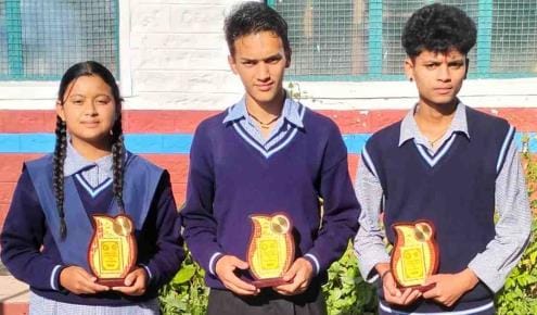 Three child scientists represented the district