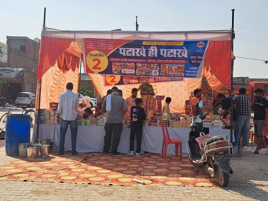 For the first time, firecrackers will be sold at three stalls in Kalanwali.