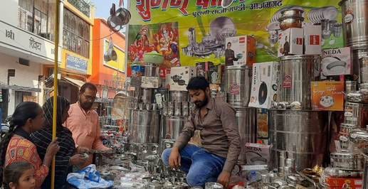 The market was buzzing with business worth Rs 4.5 billion on Dhanteras