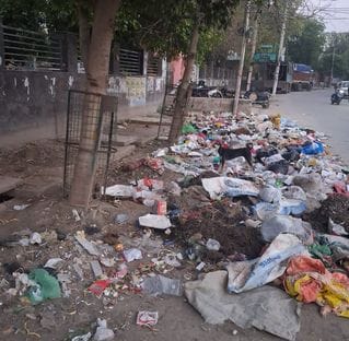 The Gokarna area is not clean, with heaps of garbage piled up near the park, fueling public anger