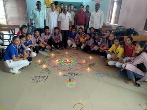 Indian culture reflected in children's rangoli