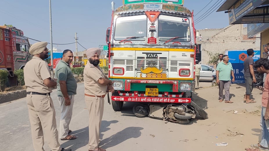 A speeding truck crushed an elderly man riding a scooter.
