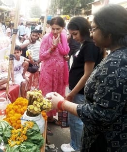 On the eve of Diwali, markets were bustling with shopping.