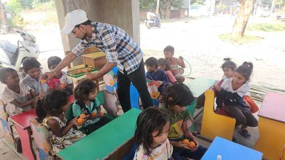 Sweets were distributed to the children of free education centers.