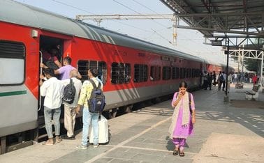 Long waiting times for trains during the festive season are adding to the woes of those travelling home.