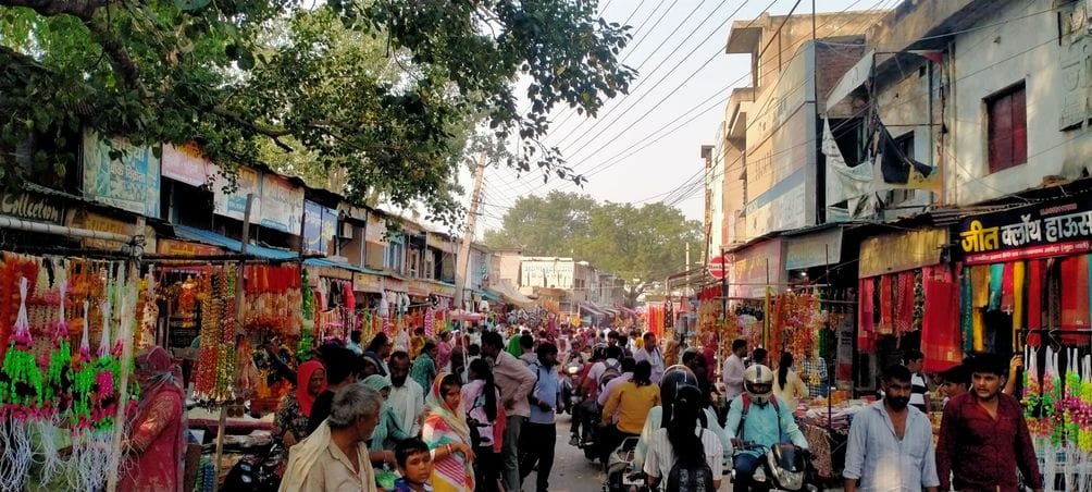 Even on Choti Diwali, the markets were crowded.