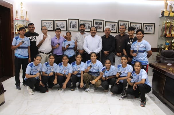 Arya College won bronze medal in women's kabaddi tournament
