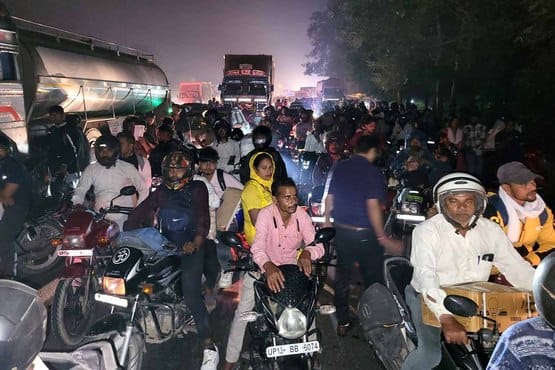 The city struggled with traffic jams throughout the day, even ambulances were stuck.