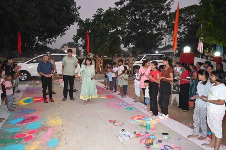 Diwali celebrated in Police Line, Pooja Thali and Rangoli competition held