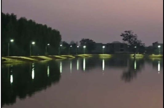 Toranwala pond illuminated with LED lights