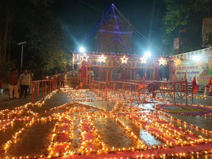 Sitadwar temple lit up with 51,000 diyas
