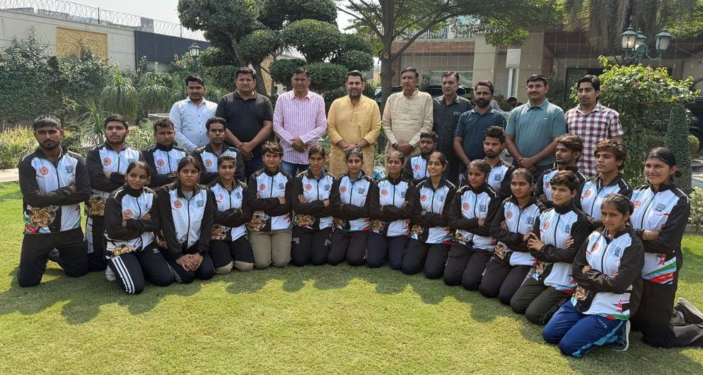 Haryana team leaves to participate in Senior National Sepaktakraw Championship