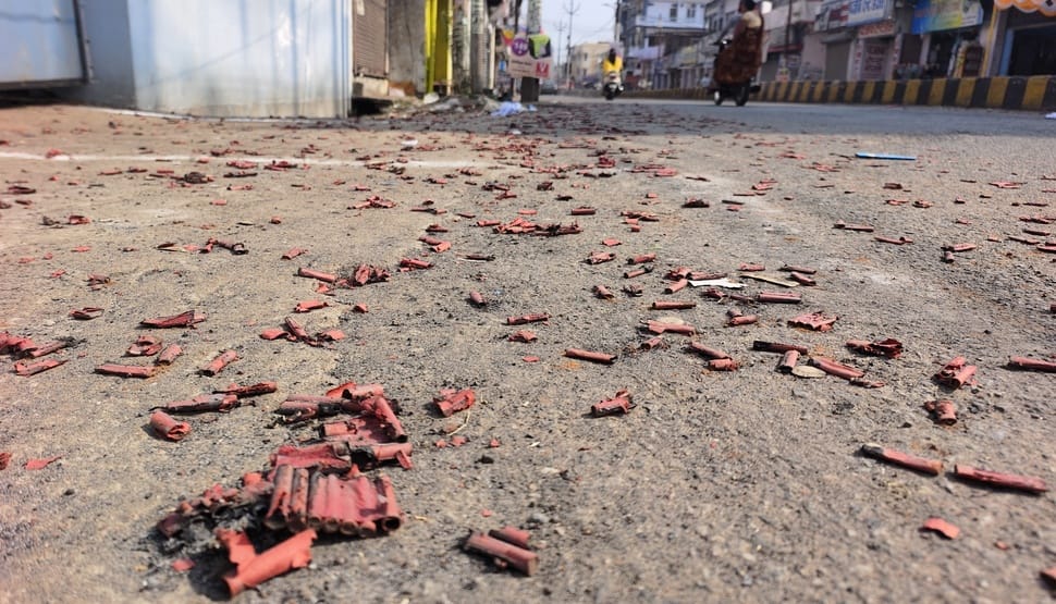 Diwali was celebrated with great pomp... the very next day 20 tonnes more waste was found