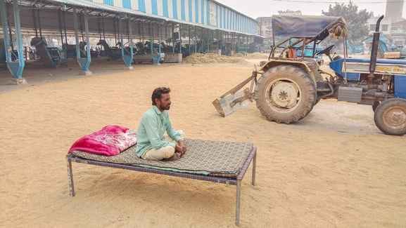 Farmers are spending the night in the grain market for the last six days as Diwali shopping is halted.