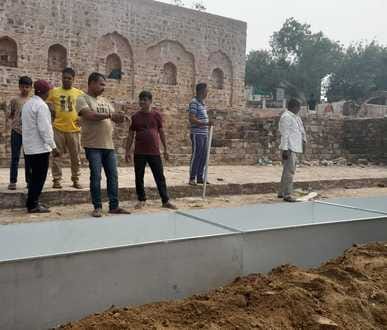 Artificial Ghat ready for Chhath Puja at Solharahi pond
