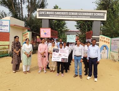 Students took out a rally against drug abuse.