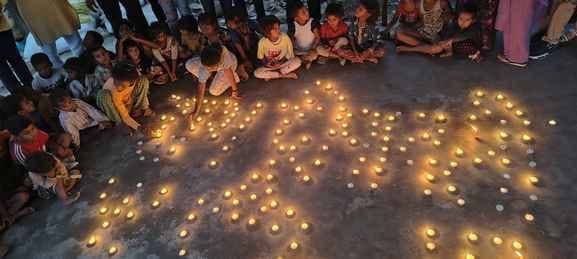Celebrated Diwali with slum children