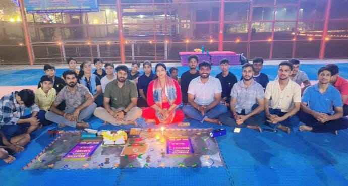 Players celebrated Diwali at the Kabaddi hostel in the stadium.