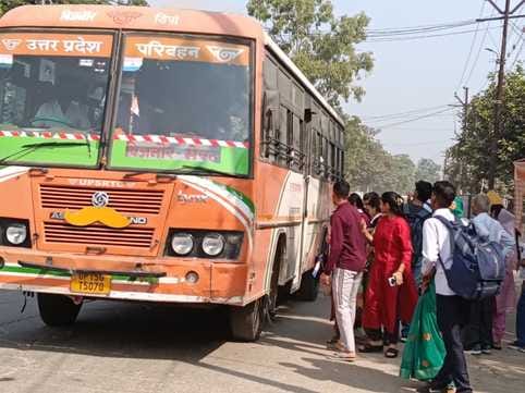 Commuters were stuck in traffic jam on the highway in Mawana for the entire day.