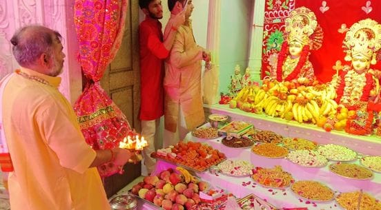 Offerings to Lord Sita Ram during the Annakut festival