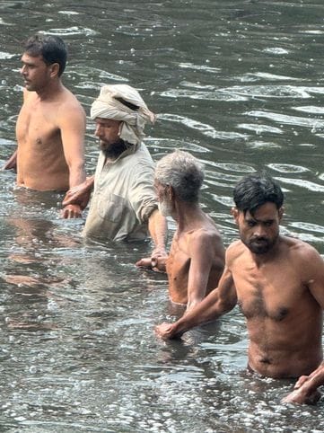 A four-year-old boy fell into the Kali River while playing.