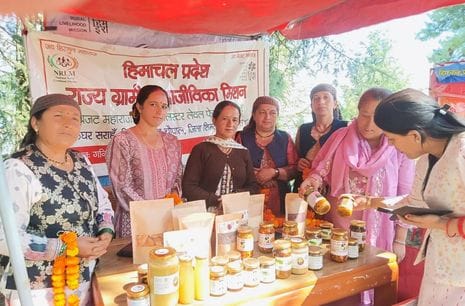 Women sold products at the exhibition, making sales worth three and a quarter lakh rupees.