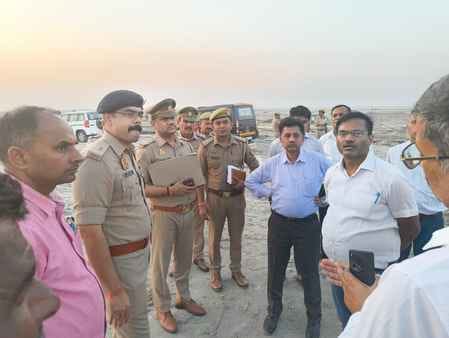 Officials inspected the preparations for the Kartik fair.