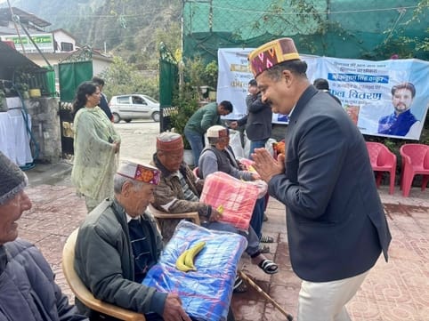 Fruits and blankets distributed on Anurag's birthday