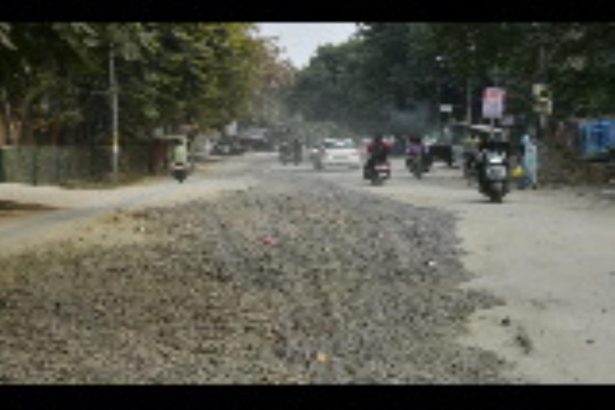 MP and MLA inaugurated the half-finished Usmanpur Road.