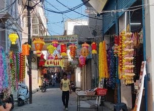 The markets are abuzz with puja materials