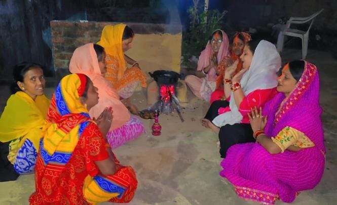 And with the ritual of bathing and eating the stipulated food, the Chhat festival is kicked off