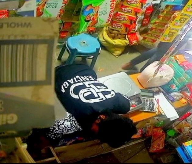Thieves posing as customers took out Rs 50,000 from the piggy bank.