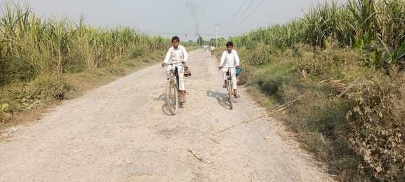 Slow road construction work