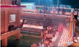 Kalika Devi temple complex illuminated with 1501 lamps
