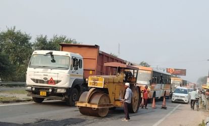 Unnao News: हाईवे की मरम्मत से लगा लंबा जाम, लोग परेशान unnao news