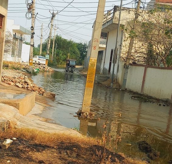 People protested against the sewer line not being cleaned.