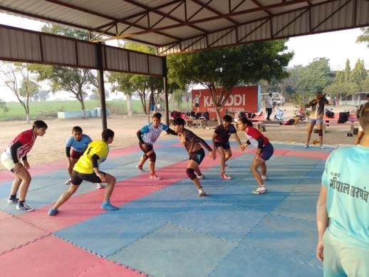 bihar university kabaddi team taking training in dadri