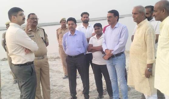 SDM and SP Rural inspected Kharkhali Ganga Ghat.