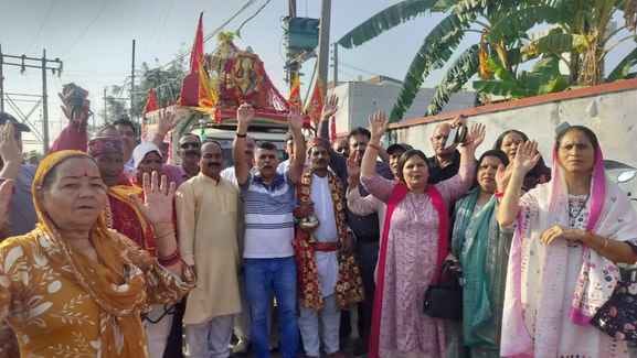 Grand welcome to the sacred Chhadi Yatra of Chandi Mata