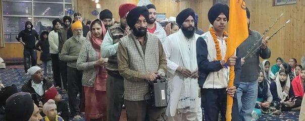 The atmosphere at Saproon Gurdwara was devotional, with processions arriving from 12 Gurdwaras.